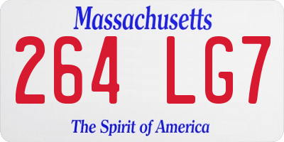 MA license plate 264LG7