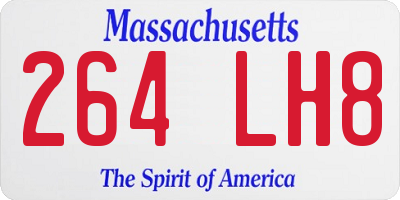 MA license plate 264LH8