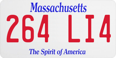 MA license plate 264LI4