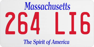 MA license plate 264LI6