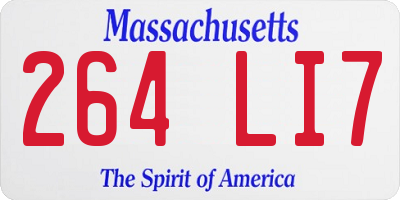 MA license plate 264LI7