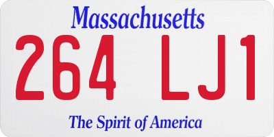 MA license plate 264LJ1