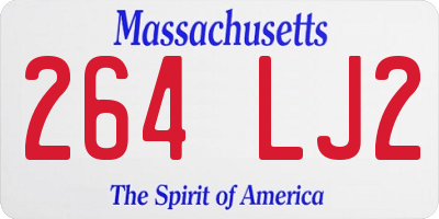 MA license plate 264LJ2