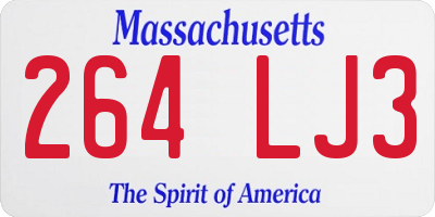 MA license plate 264LJ3