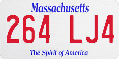 MA license plate 264LJ4