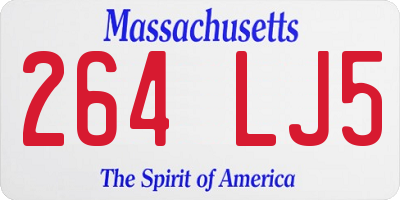 MA license plate 264LJ5