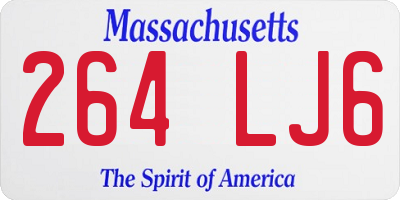 MA license plate 264LJ6