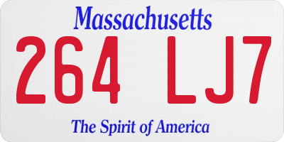 MA license plate 264LJ7