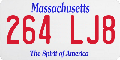 MA license plate 264LJ8