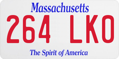 MA license plate 264LK0