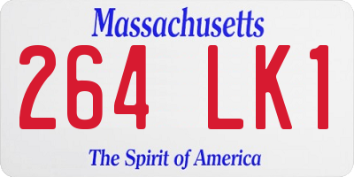 MA license plate 264LK1