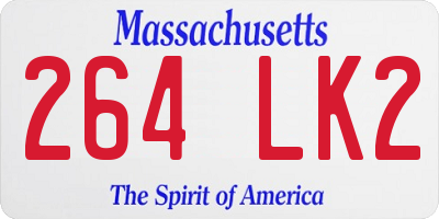 MA license plate 264LK2