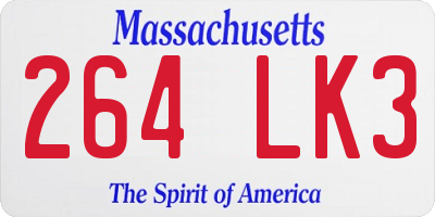 MA license plate 264LK3