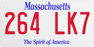 MA license plate 264LK7