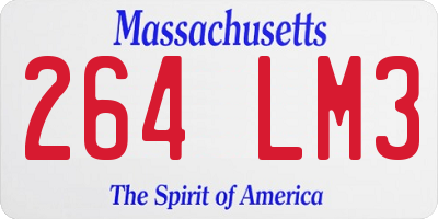 MA license plate 264LM3