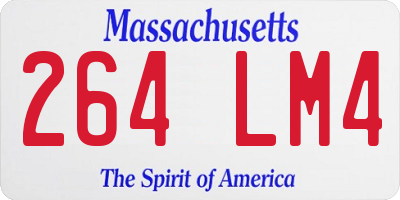 MA license plate 264LM4