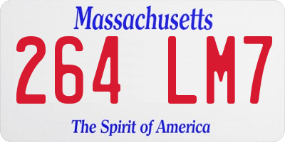 MA license plate 264LM7