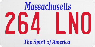 MA license plate 264LN0