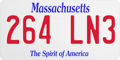 MA license plate 264LN3