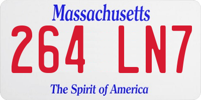 MA license plate 264LN7