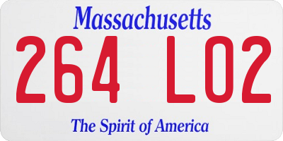 MA license plate 264LO2