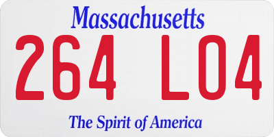 MA license plate 264LO4