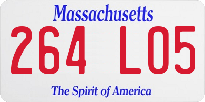 MA license plate 264LO5