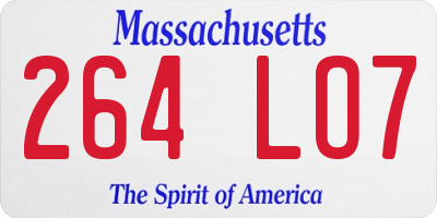 MA license plate 264LO7