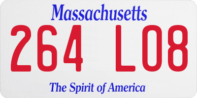 MA license plate 264LO8