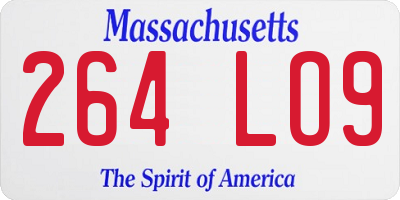 MA license plate 264LO9