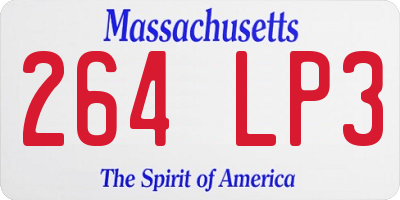 MA license plate 264LP3