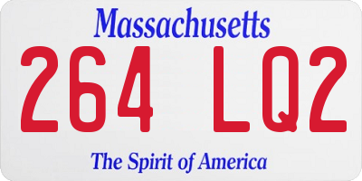 MA license plate 264LQ2
