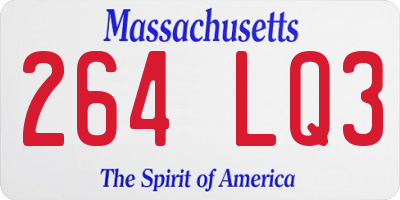 MA license plate 264LQ3
