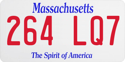 MA license plate 264LQ7