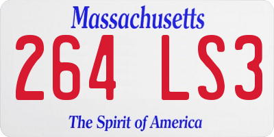 MA license plate 264LS3