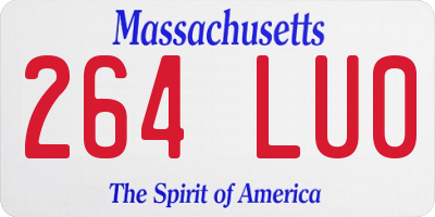 MA license plate 264LU0