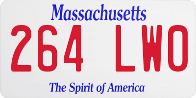 MA license plate 264LW0