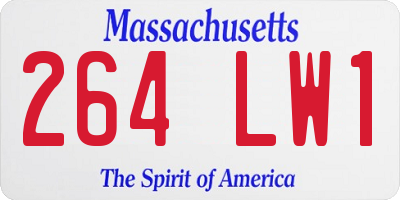 MA license plate 264LW1
