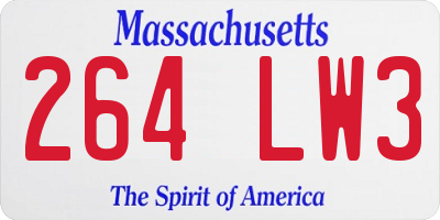 MA license plate 264LW3