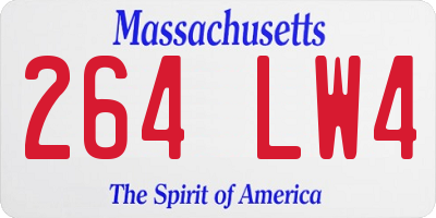 MA license plate 264LW4