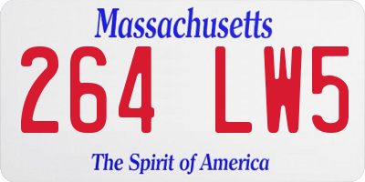 MA license plate 264LW5