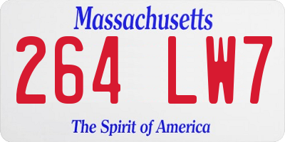 MA license plate 264LW7