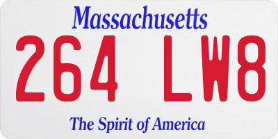 MA license plate 264LW8
