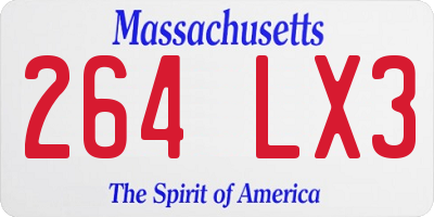MA license plate 264LX3