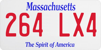 MA license plate 264LX4
