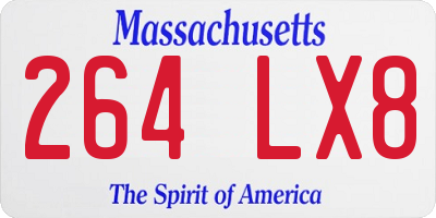 MA license plate 264LX8