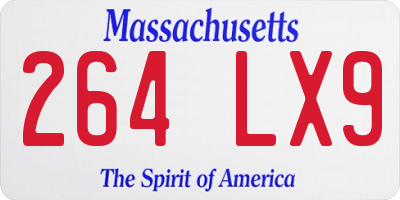 MA license plate 264LX9