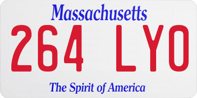 MA license plate 264LY0