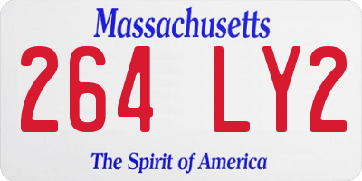 MA license plate 264LY2
