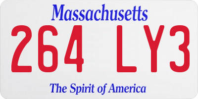 MA license plate 264LY3